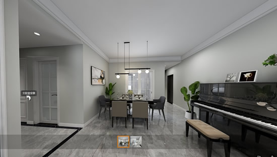 翡翠锦城三室两厅现代风格装修案例