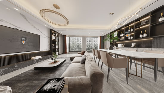 颐和公馆三室两厅现代轻奢风格