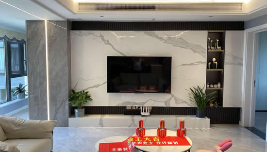 仁寿丰巢装饰装修案例：碧水云天装修效果实拍，115平米现代简约