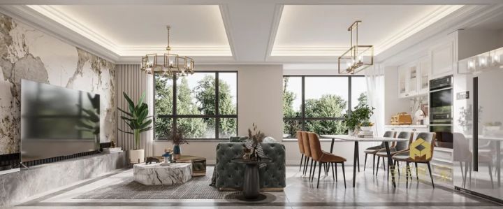 横厅布局的客厅真香！多元化的设计打开家的无数种可能