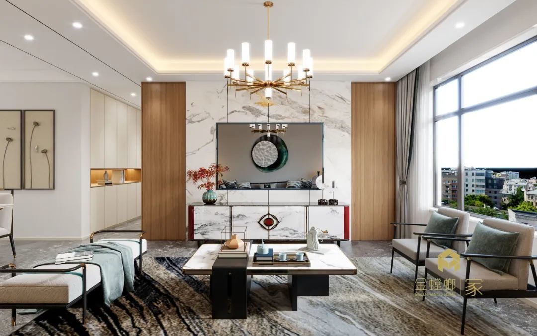 150㎡原木系新中式的家，社交式餐厅、开放式书房圈粉无数！